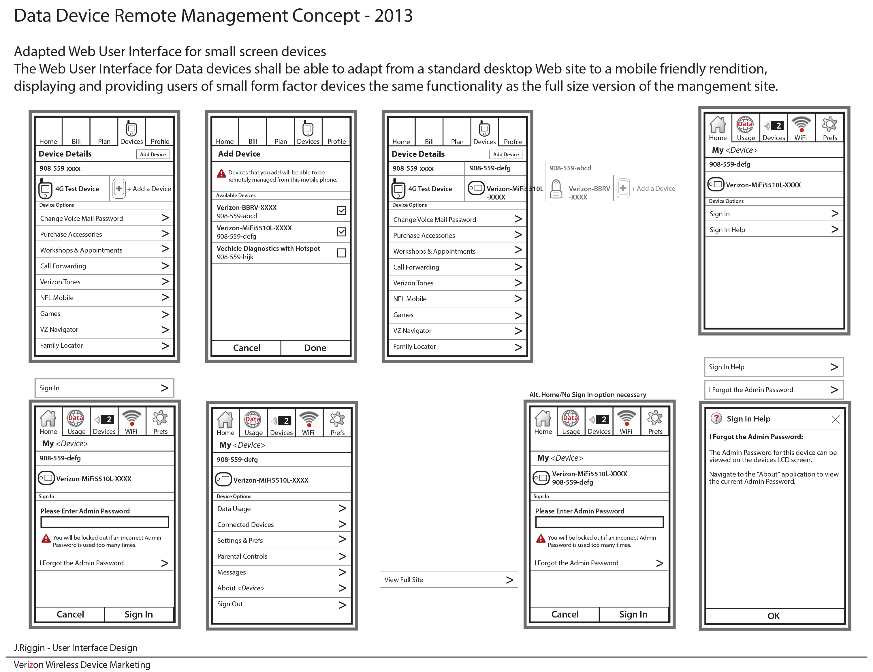 Concept sketch of mobile app.